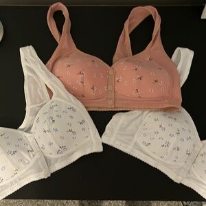 Three pack soft floral bras